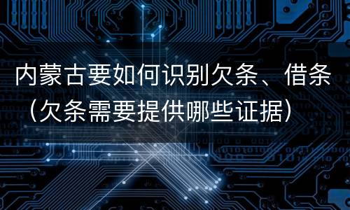 内蒙古要如何识别欠条、借条（欠条需要提供哪些证据）