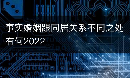 事实婚姻跟同居关系不同之处有何2022