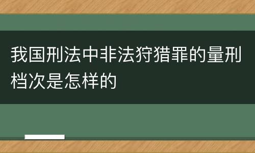 我国刑法中非法狩猎罪的量刑档次是怎样的