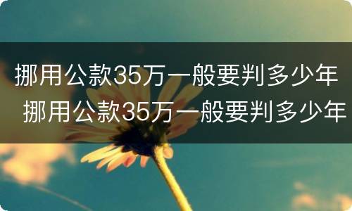 挪用公款35万一般要判多少年 挪用公款35万一般要判多少年呢