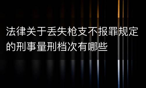 法律关于丢失枪支不报罪规定的刑事量刑档次有哪些