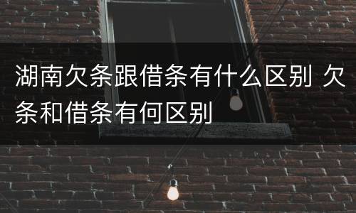 湖南欠条跟借条有什么区别 欠条和借条有何区别
