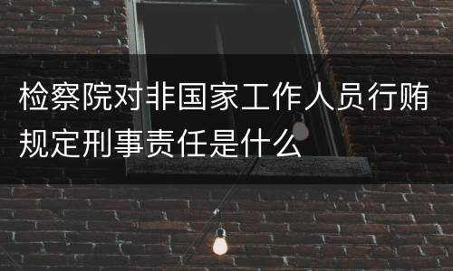 检察院对非国家工作人员行贿规定刑事责任是什么
