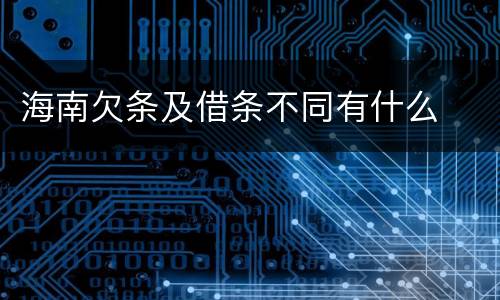 海南欠条及借条不同有什么