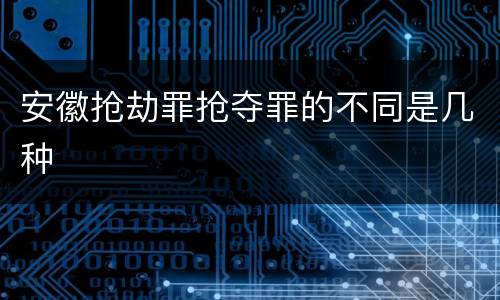 安徽抢劫罪抢夺罪的不同是几种