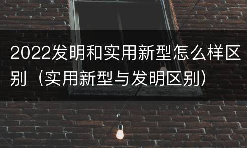 2022发明和实用新型怎么样区别（实用新型与发明区别）