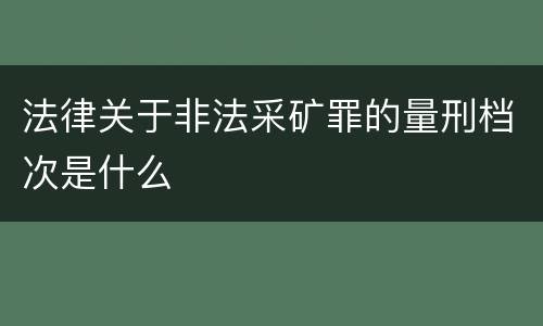 法律关于非法采矿罪的量刑档次是什么