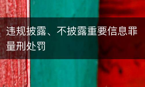 违规披露、不披露重要信息罪量刑处罚