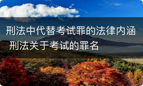 刑法中代替考试罪的法律内涵 刑法关于考试的罪名