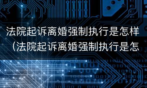 法院起诉离婚强制执行是怎样（法院起诉离婚强制执行是怎样执行）