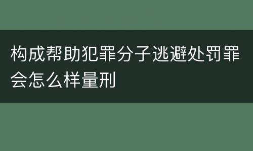 构成帮助犯罪分子逃避处罚罪会怎么样量刑