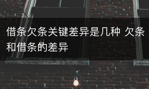 借条欠条关键差异是几种 欠条和借条的差异