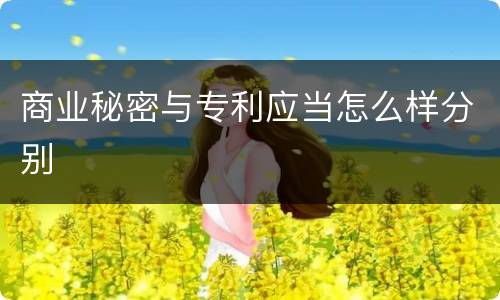 商业秘密与专利应当怎么样分别