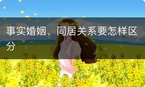 事实婚姻、同居关系要怎样区分