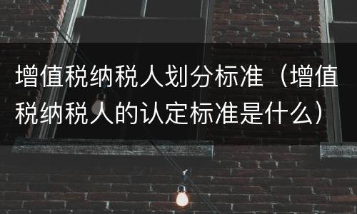 增值税纳税人划分标准（增值税纳税人的认定标准是什么）