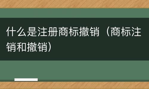 什么是注册商标撤销（商标注销和撤销）