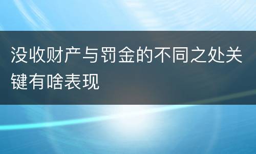 没收财产与罚金的不同之处关键有啥表现