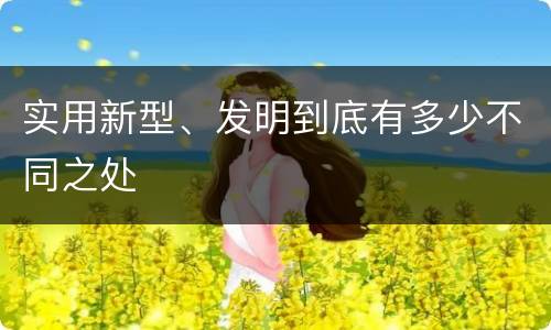 实用新型、发明到底有多少不同之处
