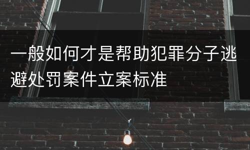 一般如何才是帮助犯罪分子逃避处罚案件立案标准