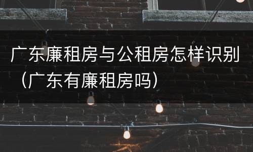广东廉租房与公租房怎样识别（广东有廉租房吗）