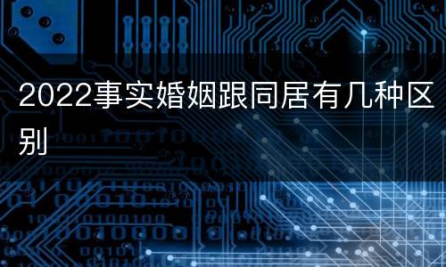 2022事实婚姻跟同居有几种区别