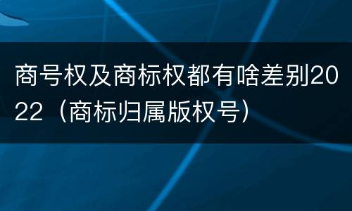 商号权及商标权都有啥差别2022（商标归属版权号）
