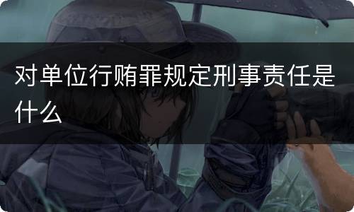 对单位行贿罪规定刑事责任是什么