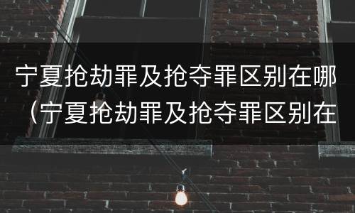 宁夏抢劫罪及抢夺罪区别在哪（宁夏抢劫罪及抢夺罪区别在哪查）