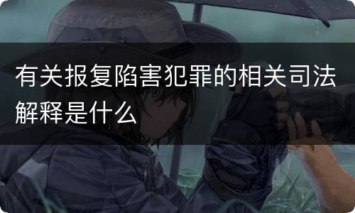 有关报复陷害犯罪的相关司法解释是什么