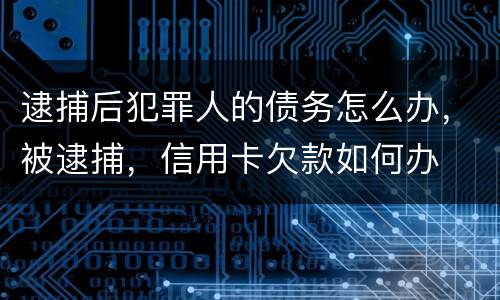 逮捕后犯罪人的债务怎么办，被逮捕，信用卡欠款如何办