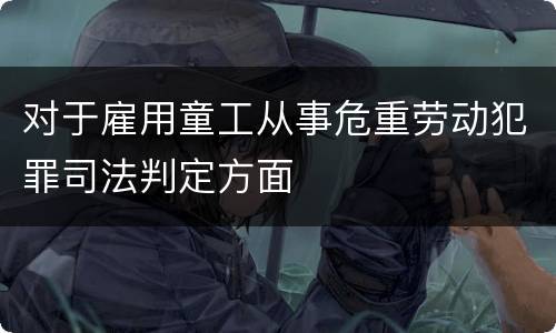 对于雇用童工从事危重劳动犯罪司法判定方面
