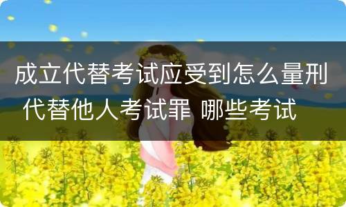 成立代替考试应受到怎么量刑 代替他人考试罪 哪些考试
