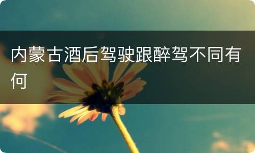 内蒙古酒后驾驶跟醉驾不同有何