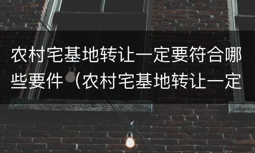 农村宅基地转让一定要符合哪些要件（农村宅基地转让一定要符合哪些要件呢）