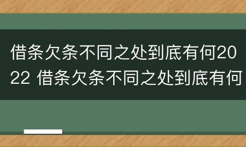 借条欠条不同之处到底有何2022 借条欠条不同之处到底有何2022法律规定