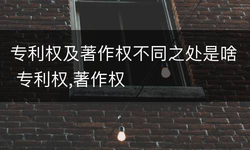 专利权及著作权不同之处是啥 专利权,著作权