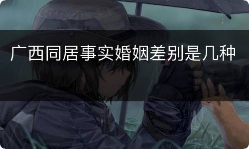 广西同居事实婚姻差别是几种