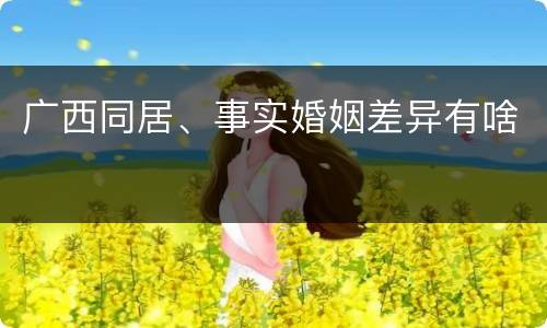 广西同居、事实婚姻差异有啥
