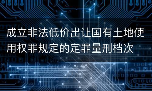 成立非法低价出让国有土地使用权罪规定的定罪量刑档次