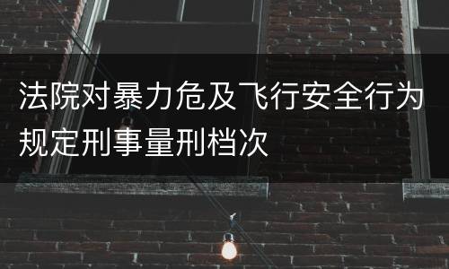 法院对暴力危及飞行安全行为规定刑事量刑档次