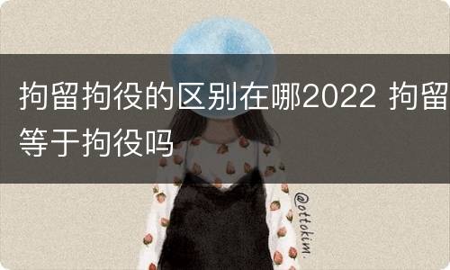 拘留拘役的区别在哪2022 拘留等于拘役吗