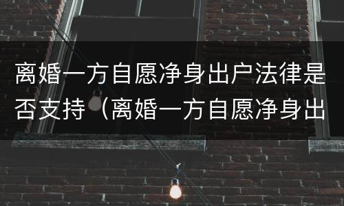 离婚一方自愿净身出户法律是否支持（离婚一方自愿净身出户法律是否支持）