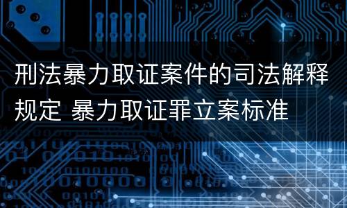 刑法暴力取证案件的司法解释规定 暴力取证罪立案标准