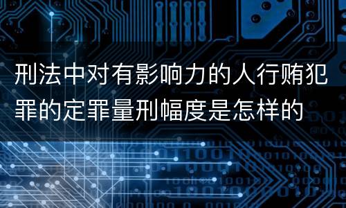 刑法中对有影响力的人行贿犯罪的定罪量刑幅度是怎样的