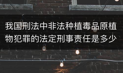我国刑法中非法种植毒品原植物犯罪的法定刑事责任是多少