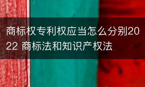 商标权专利权应当怎么分别2022 商标法和知识产权法