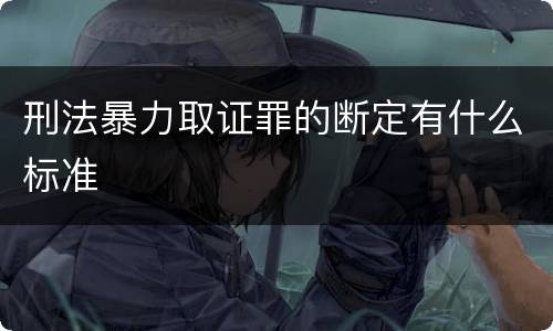 刑法暴力取证罪的断定有什么标准