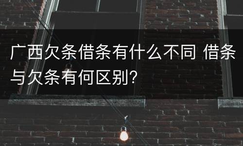 广西欠条借条有什么不同 借条与欠条有何区别?