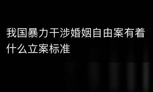 我国暴力干涉婚姻自由案有着什么立案标准