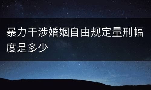 暴力干涉婚姻自由规定量刑幅度是多少